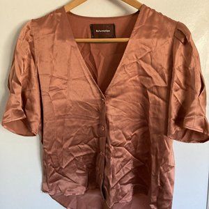 Reformation Blush Silk Blouse